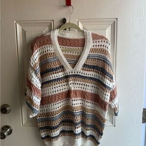 Elegant V-Neck Striped Sweater